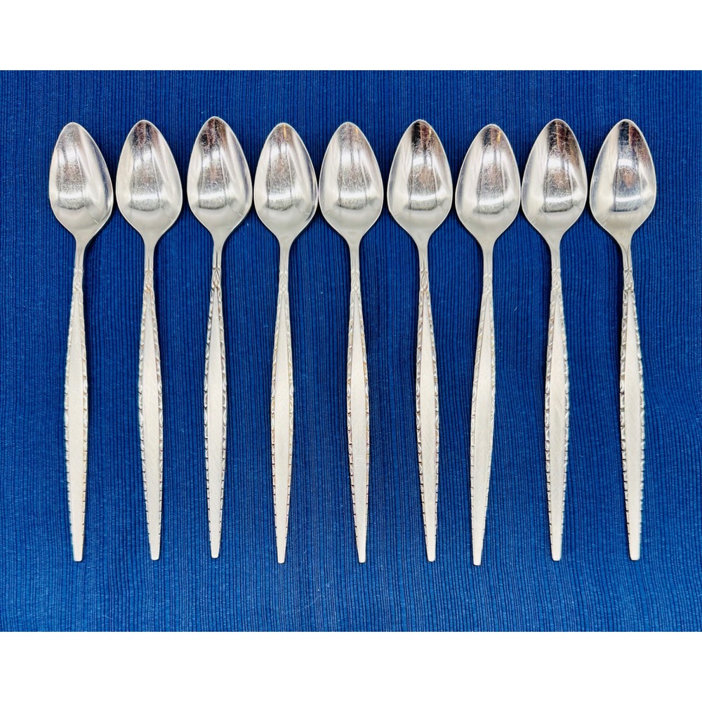 Oneida Community Venetia Iced Tea Spoon Silver Stainless 9 Piece Lot 7.5 inch